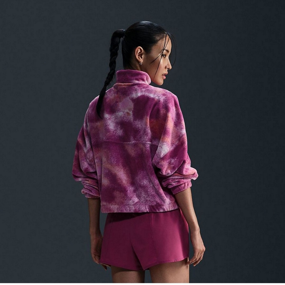 Nike one Therma-FIT oversized half zip fleece pink pullover sweatshirt new - Picture 7 of 9